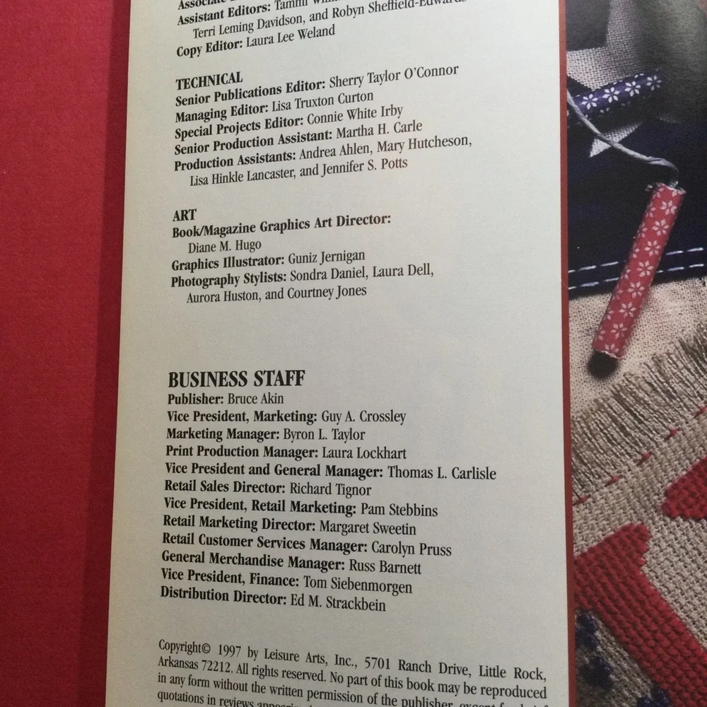 Vintage hardcover cross stitching book.yr 1997 .